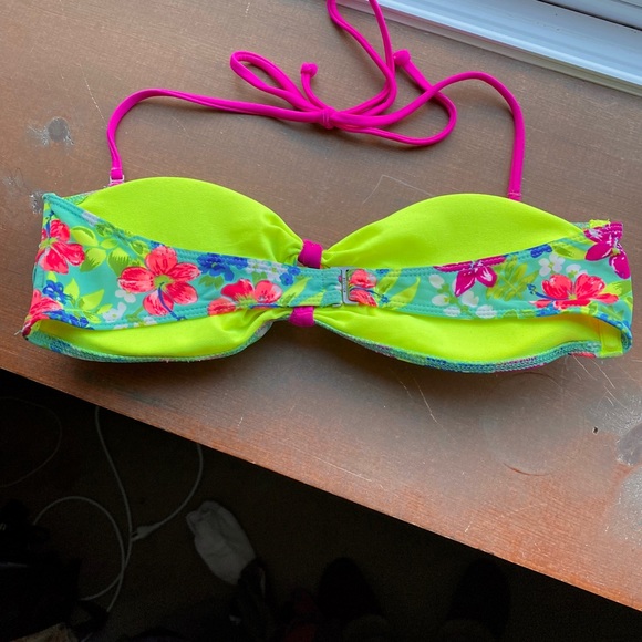 Bright Floral Bandeau Swim Top - Picture 2 of 3
